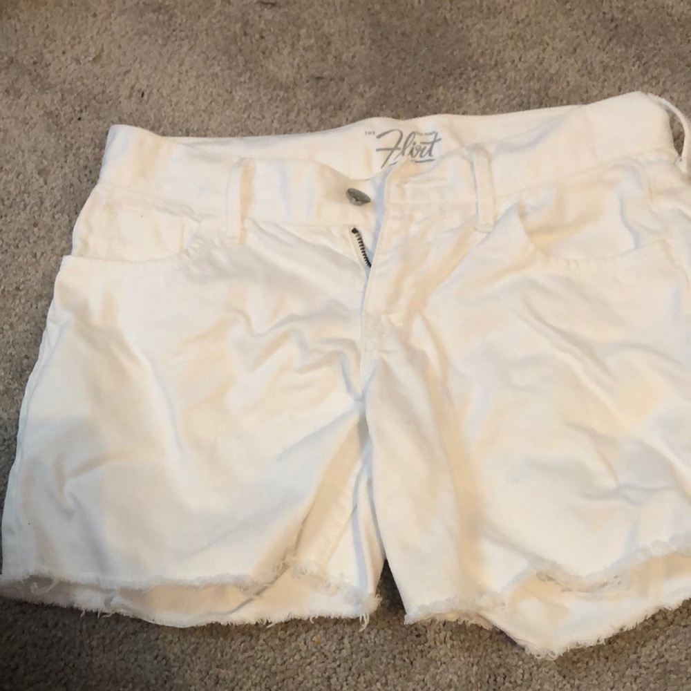 White jean shorts